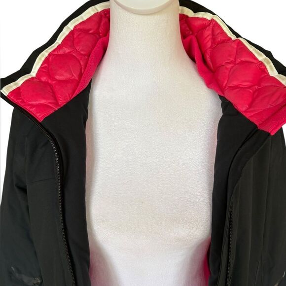 Spyder Duck Down Winter Jacket Black Shell Pink Interior Womens Size 10 Medium - Picture 7 of 16